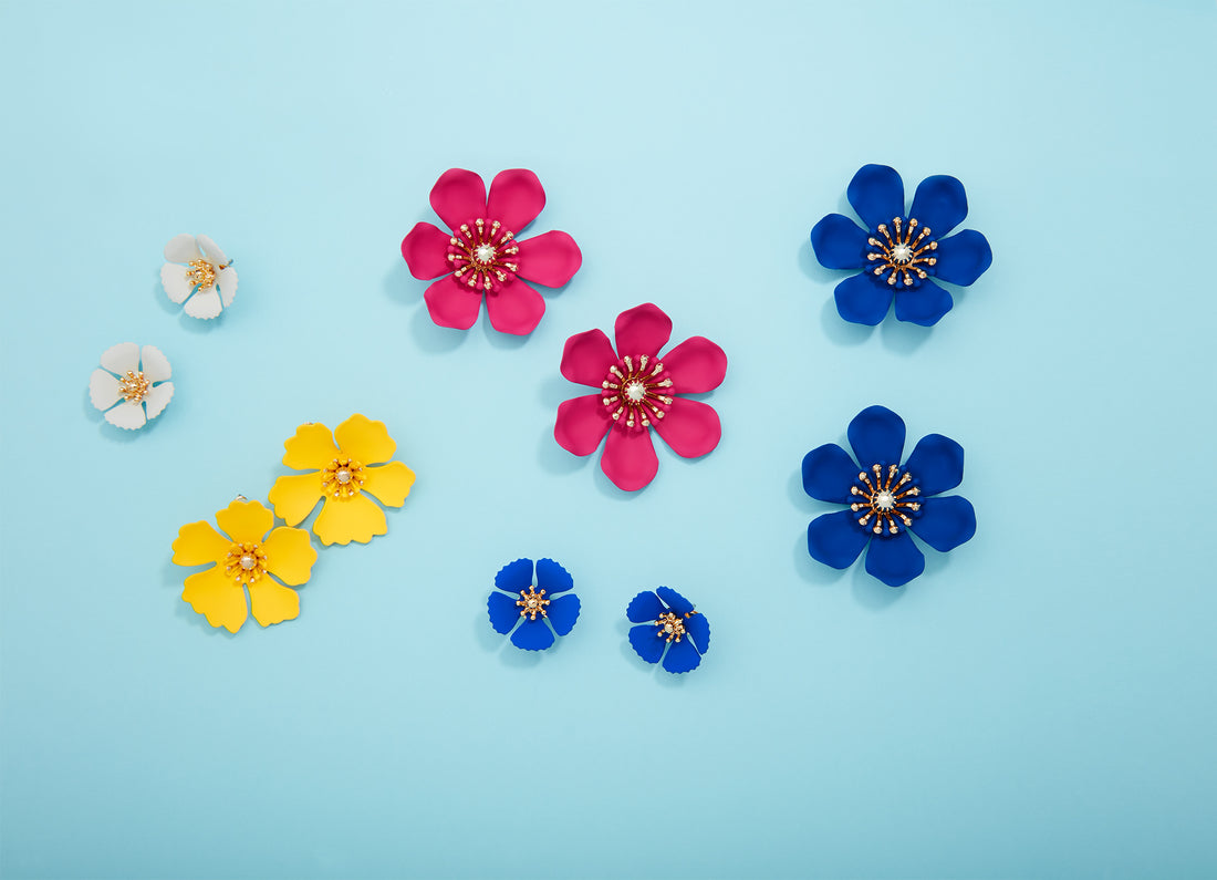 Handmade flower earrings for women, vintage flower stud earrings for weddings, colorful enamel flower earrings for spring, elegant flower drop earrings for evening wear, bohemian flower hoop earrings for festivals