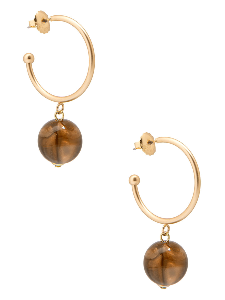 Opal Bead Hoop Earrings