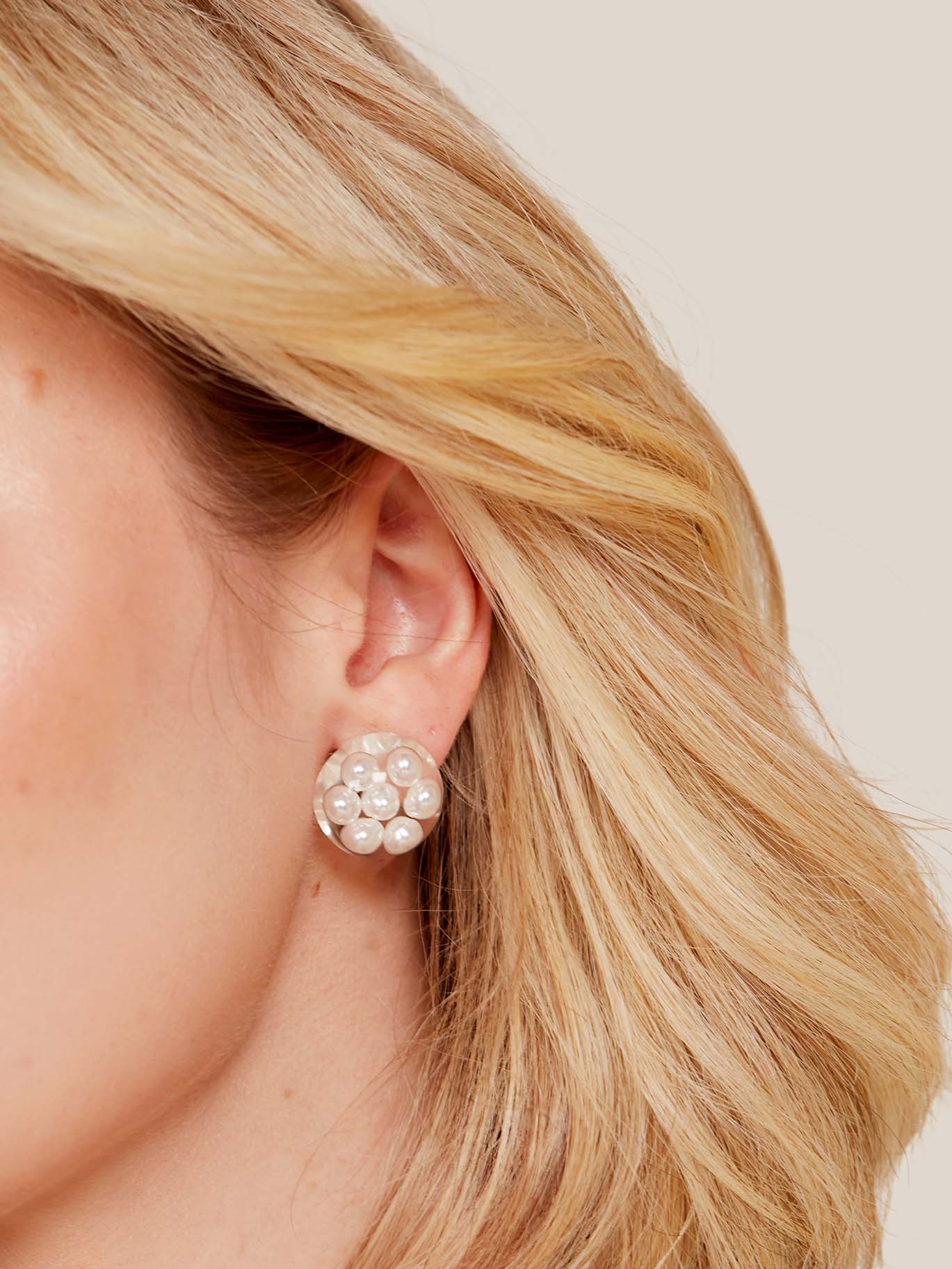 Crystaline Lucite Pearl Earrings