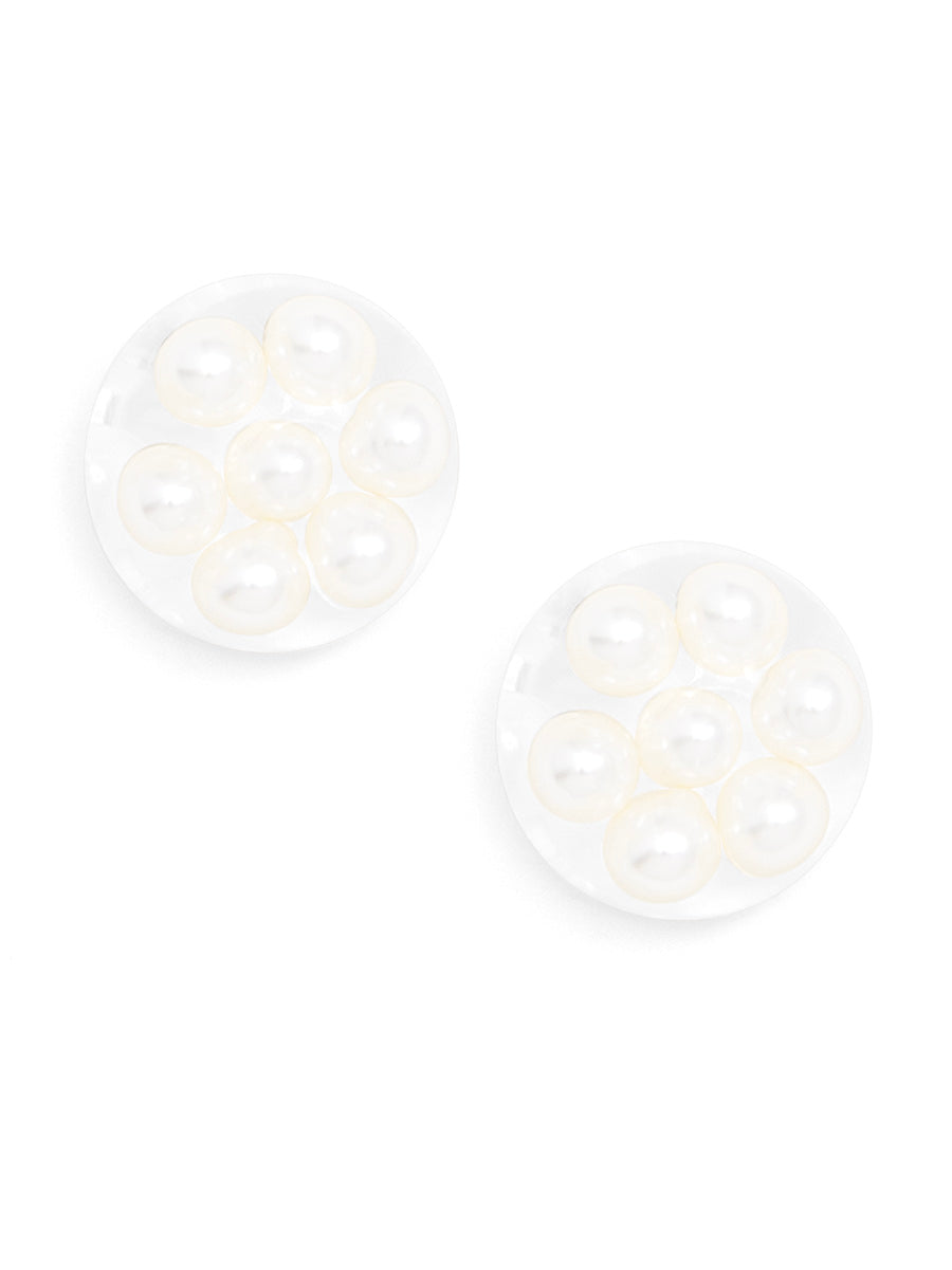 Crystaline Lucite Pearl Earrings