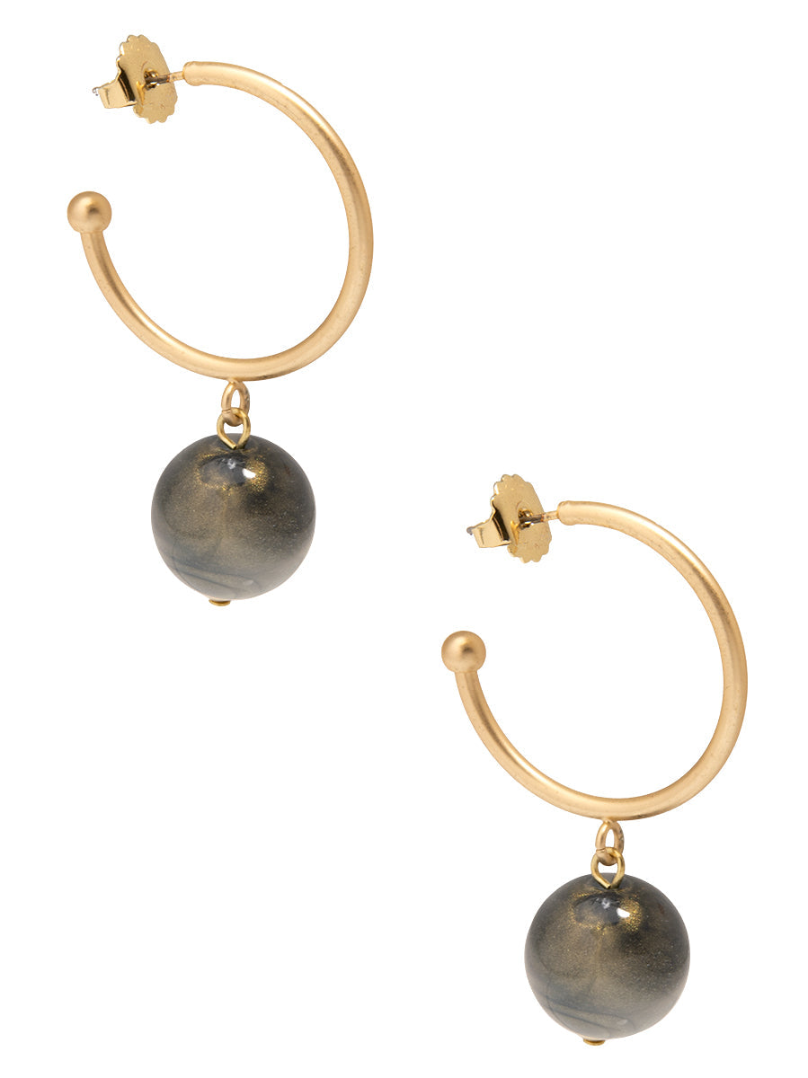 Opal Bead Hoop Earrings