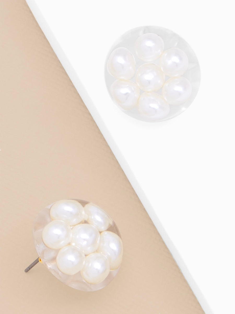 Crystaline Lucite Pearl Earrings