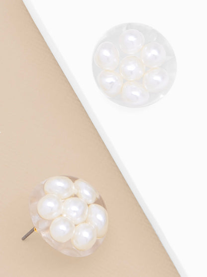 Crystaline Lucite Pearl Earrings